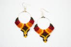 Macramé Oorhangers - Bruin/Rood/Oranje/Geel - Handgemaakt.., Ophalen of Verzenden, Nieuw
