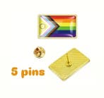 5 pins pride vlag - broche - LGBTQIA+ - regenboogvlag, Ophalen of Verzenden, Nieuw