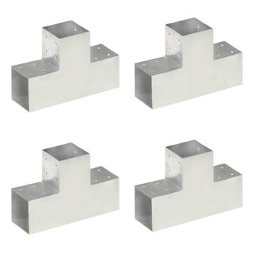 vidaXL Paalverbindingen 4 st T-vorm 101x101 mm, Verzenden
