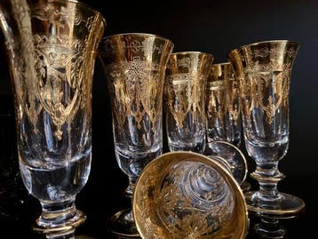 Champagne fluitje (6) - Prachtige Murano-fluiten, met de