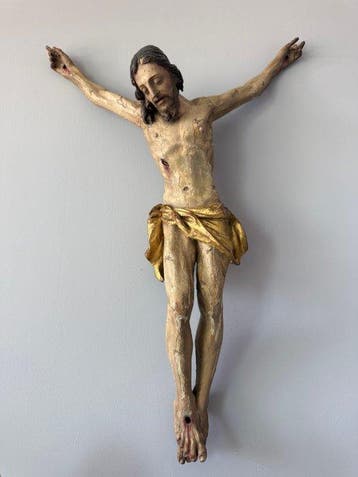 sculptuur, Cristo vivo, circa 1700 - 88 cm - Polychroom hout, Antiek en Kunst