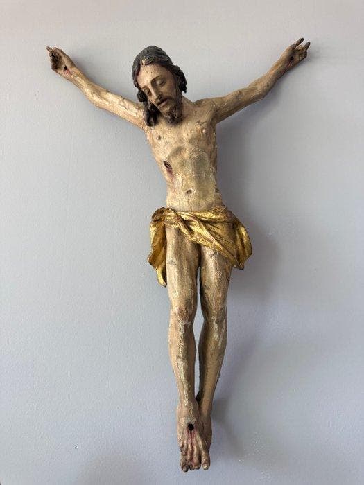 sculptuur, Cristo vivo, circa 1700 - 88 cm - Polychroom hout, Antiek en Kunst, Antiek | Overige Antiek