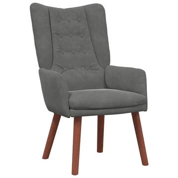 Fluweel Stoel Grijs -41% Retour deal! Weg = weg, Verzenden, Minder dan 75 cm, Zo goed als nieuw, 50 tot 75 cm