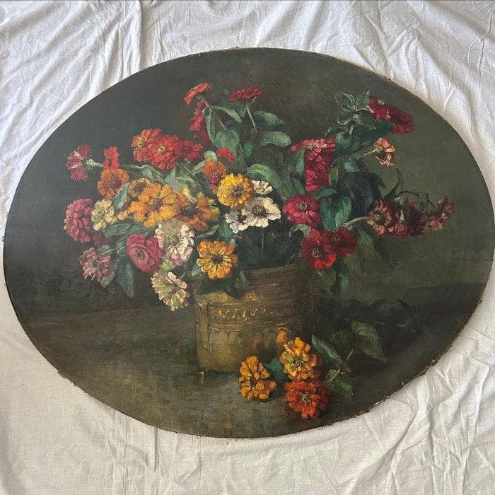 E. Krüger (XX) - Blumenstillleben, Antiquités & Art, Art | Peinture | Classique