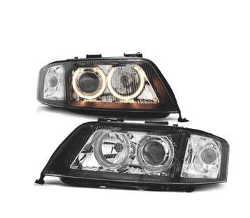 PHARES XÉNON AUDI A6 4B 97-01 ANGEL EYES NOIR, Verzenden