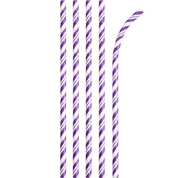 Paarse Rietjes Gestreept 24st, Verzenden, Nieuw