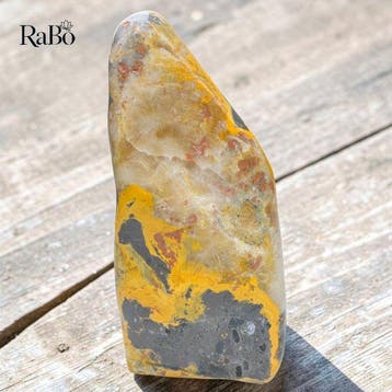 Zeldzame Bumblebee Jasper vrije vorm sculptuur – Levendige