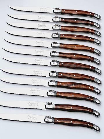 Laguiole - Ensemble de couteaux de table (12) - Acier, Bois
