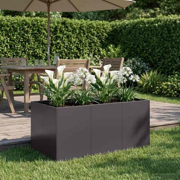 vidaXL Plantenbak Zwart 120 x 80 x 60 cm Koudgewalst staal, Verzenden