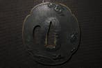 Shakudo - Wave & Bird Tsuba : Kokinko : C5-599 - Japon -
