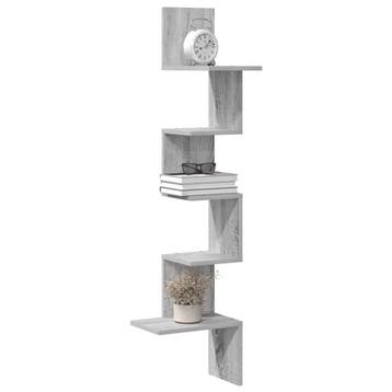 vidaXL Hoekwandschap 32x32x127,5 cm bewerkt hout grijs, Verzenden