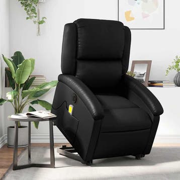 vidaXL Sta-op-massagestoel elektrisch kunstleer zwart, Huis en Inrichting, Verzenden, Nieuw