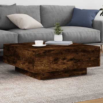 vidaXL Salontafel 80x80x31 cm bewerkt hout gerookt, Verzenden