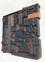Drukblokken - Compositie van antieke XL-typografische