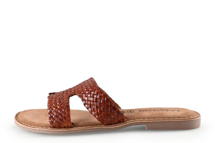 Lazamani Slippers in maat 41 Cognac, Kleding | Dames, Schoenen, Overige kleuren, Zo goed als nieuw, Slippers, Verzenden