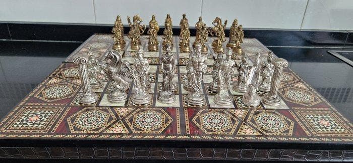 Schaakspel - Ajedrez de Lujo: Romanos contra Árabes - Hout, Antiek en Kunst, Curiosa en Brocante