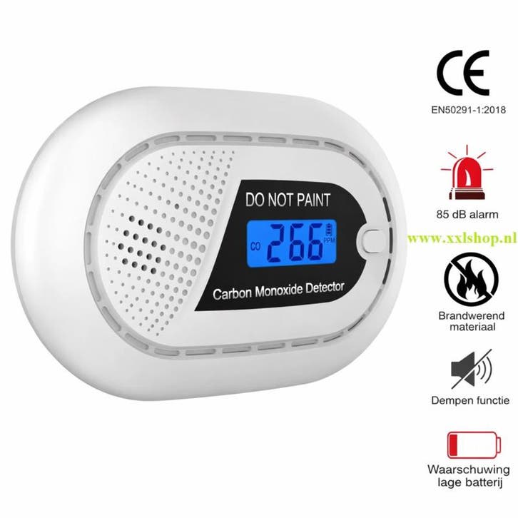 Koolmonoxide melder gas alarm co co2 detector meter accu ZWA, Doe-het-zelf en Bouw, Alarmsystemen, Nieuw, Verzenden