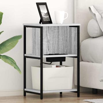 vidaXL Nachtkastje Grijs Sonoma 38 x 31 x 61 cm Bewerkt hout, Verzenden, Nieuw