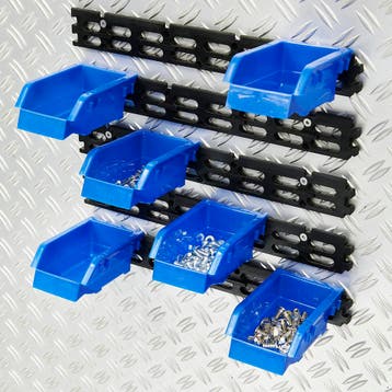 Datona 20-delige bakkenset met 5 muurrails - Datona - Blauw, Doe-het-zelf en Bouw, Ophalen of Verzenden, Nieuw