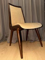 AWA - Goede Constructie - Chaise dappoint - Teck, Velours -, Antiek en Kunst