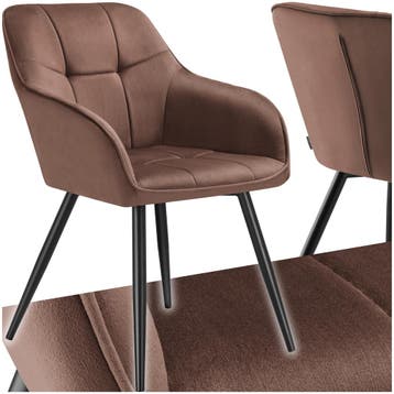 Eetkamerstoel Marilyn, fluweeloptiek, gestikt patroon, Huis en Inrichting, Stoelen, Verzenden, Nieuw