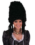 Hoge luxe pompadour pruik zwart, Ophalen of Verzenden