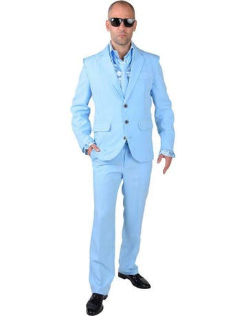 Disco kostuum blauw, Ophalen of Verzenden