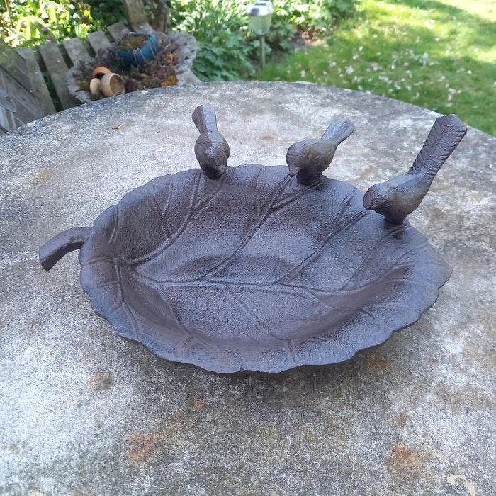 Vogelbad - Gietijzer - Voederplaats - 28 cm, Antiek en Kunst, Kunst | Designobjecten