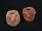 2x Waxinelichthouder / Theelichthouder Zoutsteen Himalaya...