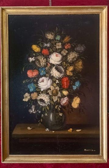 Franse school (XX) - Trionfo floreale - No Reserve, Antiek en Kunst