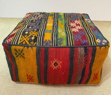 Kelim Poef - Kelim - 48 cm - 48 cm, Nieuw