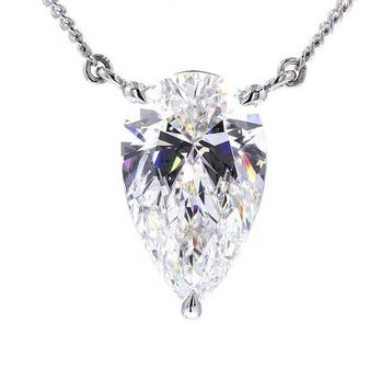 Collier Platine - 3.02ct. tw. Diamant (Cultivé en