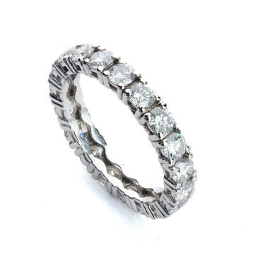 Sans prix de réserve - Bague déternité - 14 carats Or blanc, Handtassen en Accessoires, Antieke sieraden