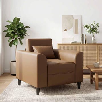 vidaXL Fauteuil Cappuccino Kunstleer, Verzenden, Nieuw
