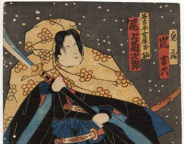 Kabuki-scène in de sneeuw - 1860 - Papier - Utagawa Kunisada