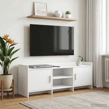 vidaXL TV Kast 130 x 33 x 47 cm Wit Bewerkt hout, Verzenden, Nieuw