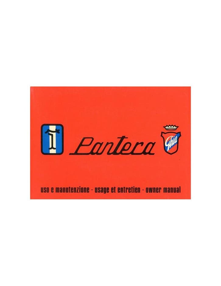 1973 DE TOMASO PANTERA INSTRUCTIEBOEKJE, Autos : Divers, Modes d'emploi & Notices d'utilisation, Enlèvement ou Envoi