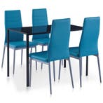 vidaXL 5-delige Eethoek blauw, Verzenden