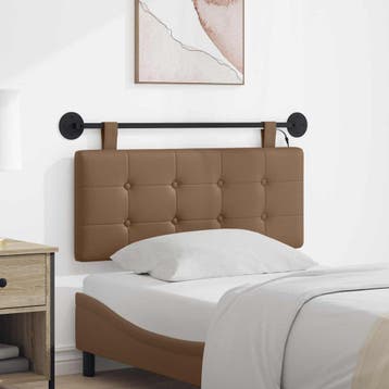 vidaXL Hangend hoofdbord Met LED-verlichting Cappuccino, Verzenden