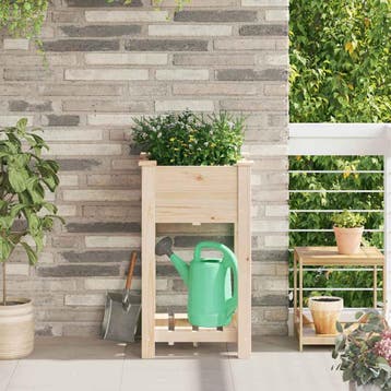 vidaXL Plantenbak Beige 45 x 45 x 76,5 cm Massief Vurenhout, Verzenden, Nieuw