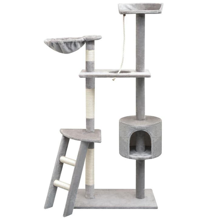 vidaXL Kattenkrabpaal met sisal krabpalen 150 cm grijs, Dieren en Toebehoren, Katten-accessoires, Nieuw, Verzenden