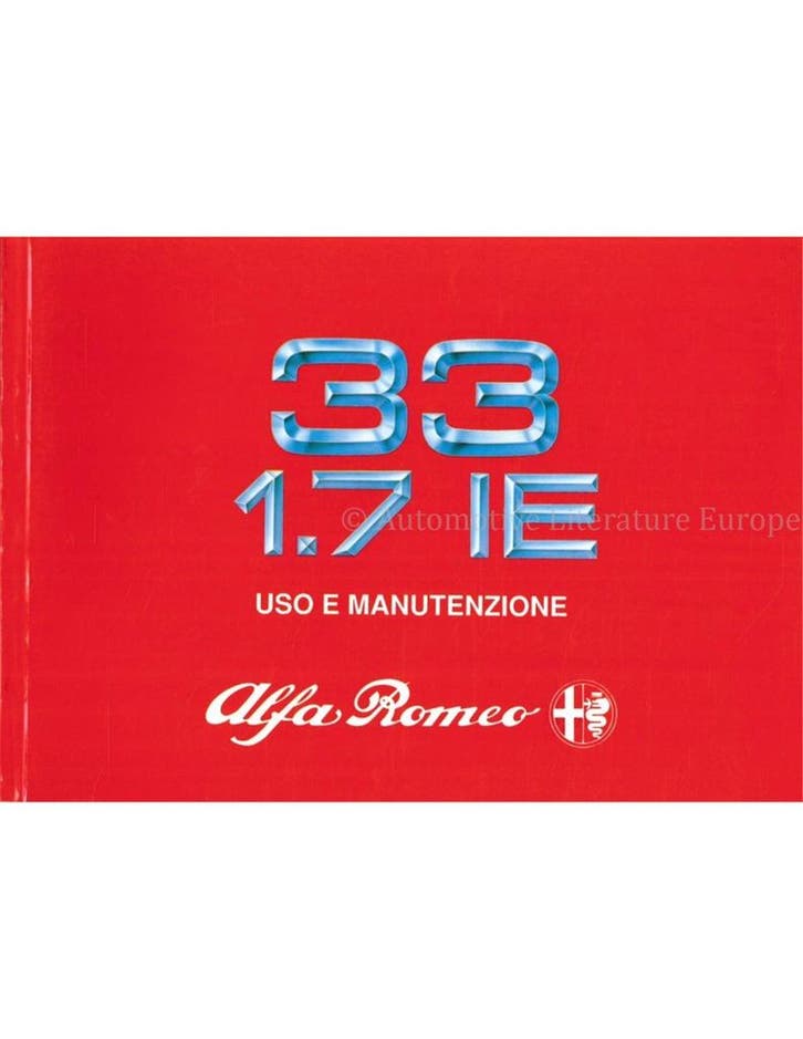 1990 ALFA ROMEO 33 1.7 IE INSTRUCTIEBOEKJE ITALIAANS, Autos : Divers, Modes d'emploi & Notices d'utilisation