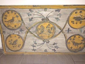 Decoratief ornament - Italië - Handgeschilderd houten paneel