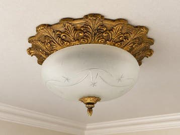 Plafondlamp - Sierlijke plafonnière – goudkleurige
