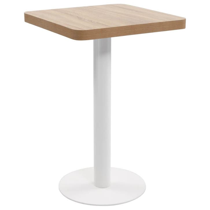 vidaXL Bistrotafel 50x50 cm MDF lichtbruin, Huis en Inrichting, Tafels | Eettafels, Nieuw, Verzenden