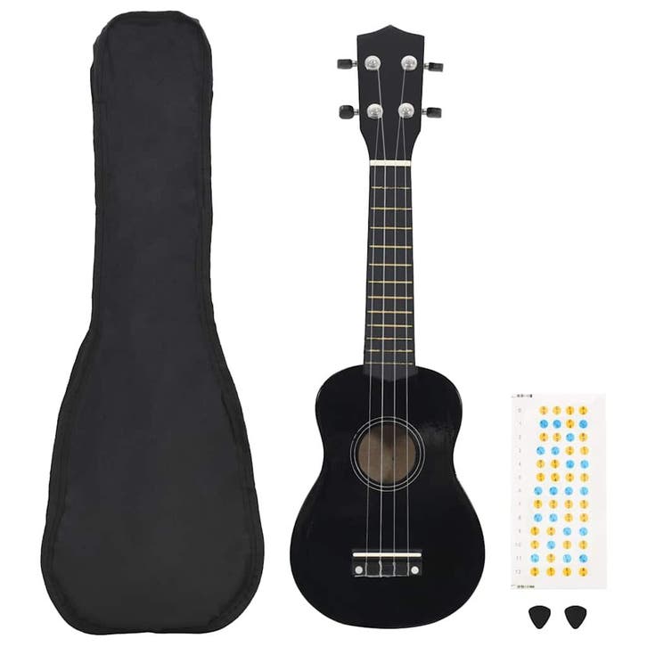 vidaXL Ukuleleset met tas voor kinderen sopraan 23 zwart, Musique & Instruments, Musiques & Instruments Autre, Envoi