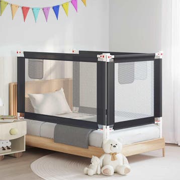 vidaXL Bedhekje peuter 140x25 cm stof donkergrijs, Verzenden, Nieuw
