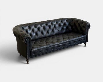 Canapé - Cuir, Bois - Chesterfield