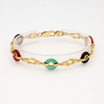Armband - 18 karaat Geel goud - Edelsteenkralen, Nieuw