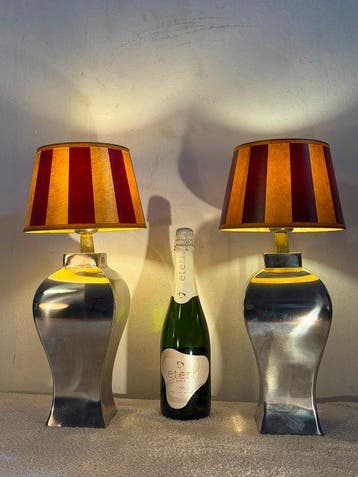 Lampe de table (2) - Chrome, Métal